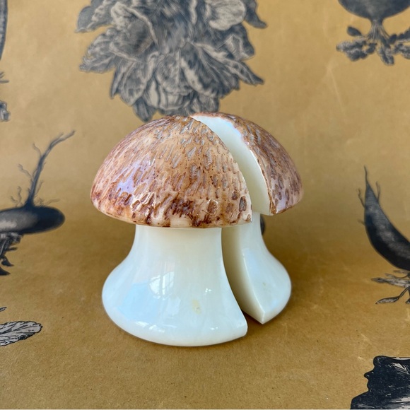 Vintage Other - Vintage Mid Century Modern Marble Mushroom Bookends Textured Top MCM 60s/70s